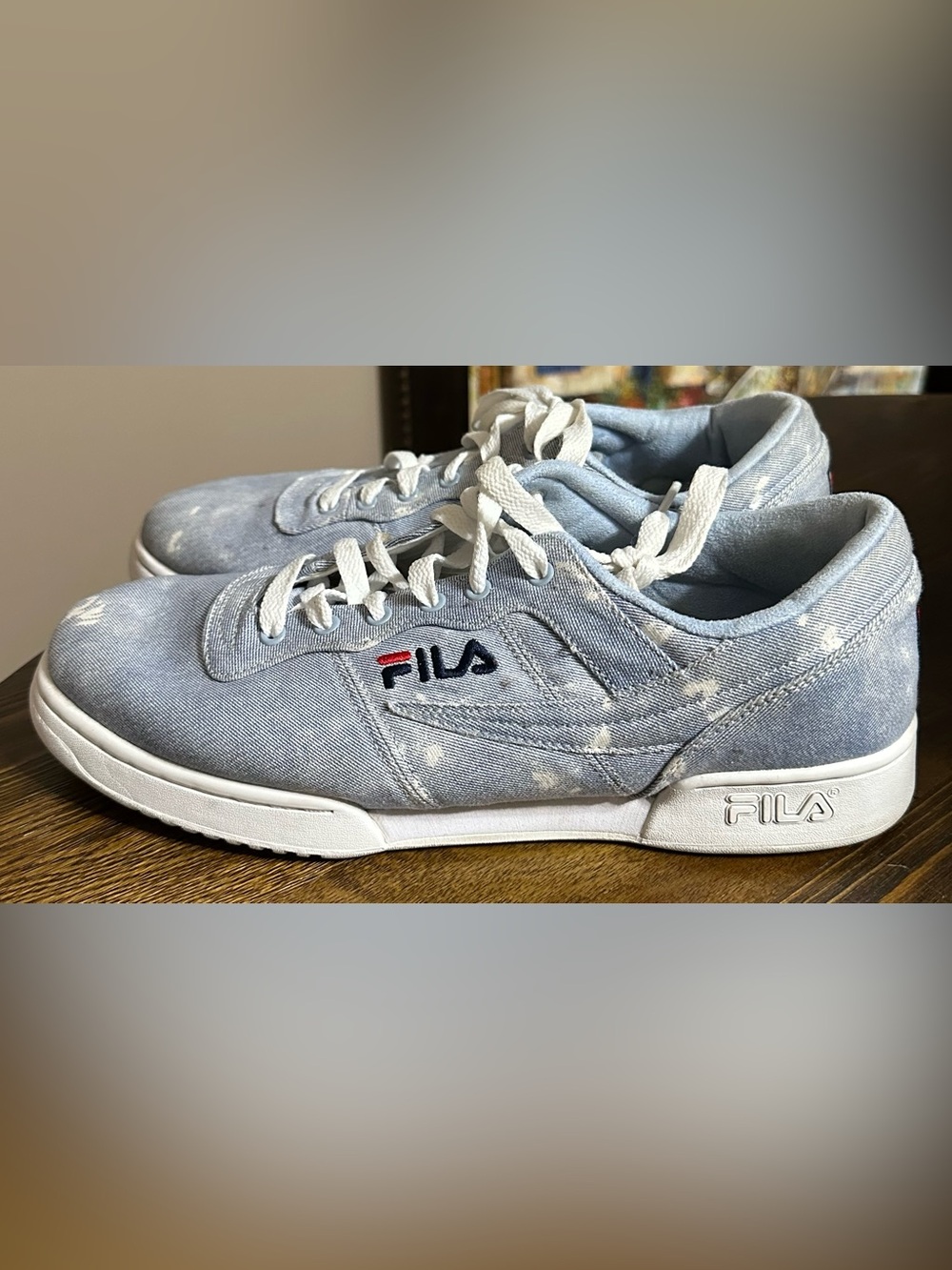 FILA Light Blue denim  Low-Top Sneakers